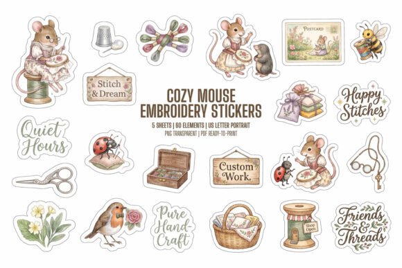 Cozy Mouse Embroidery Stickers: A Designer Review