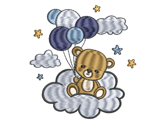 Cute Bear Balloon Embroidery: A Designer's Review