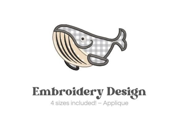 Whale Applique Embroidery for Boutique Apparel